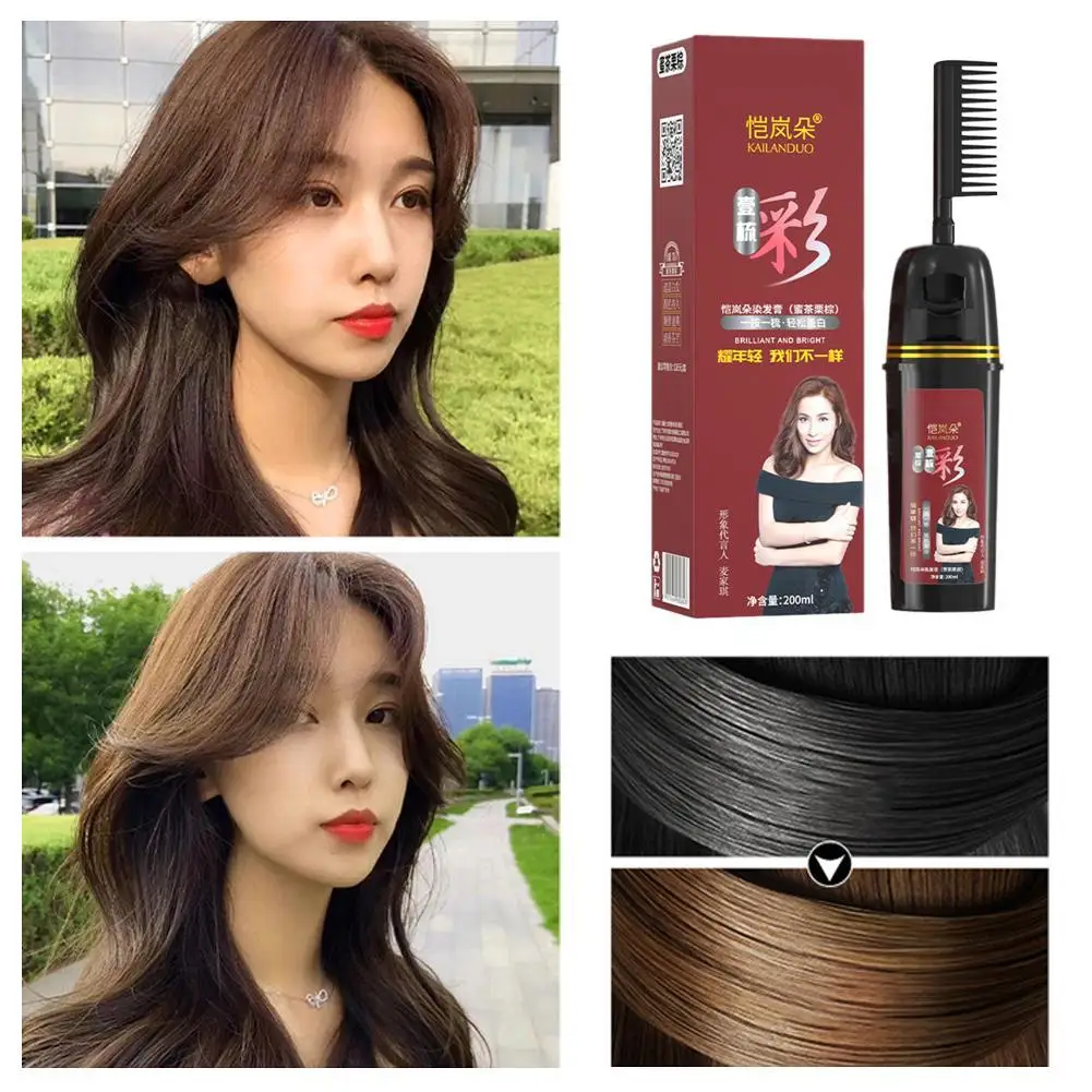 

Hair Dye With Comb Applicator Hair Color Kit With Natural Plant Extracts Long-Lasting And Innovative Hair Coloring Cream With