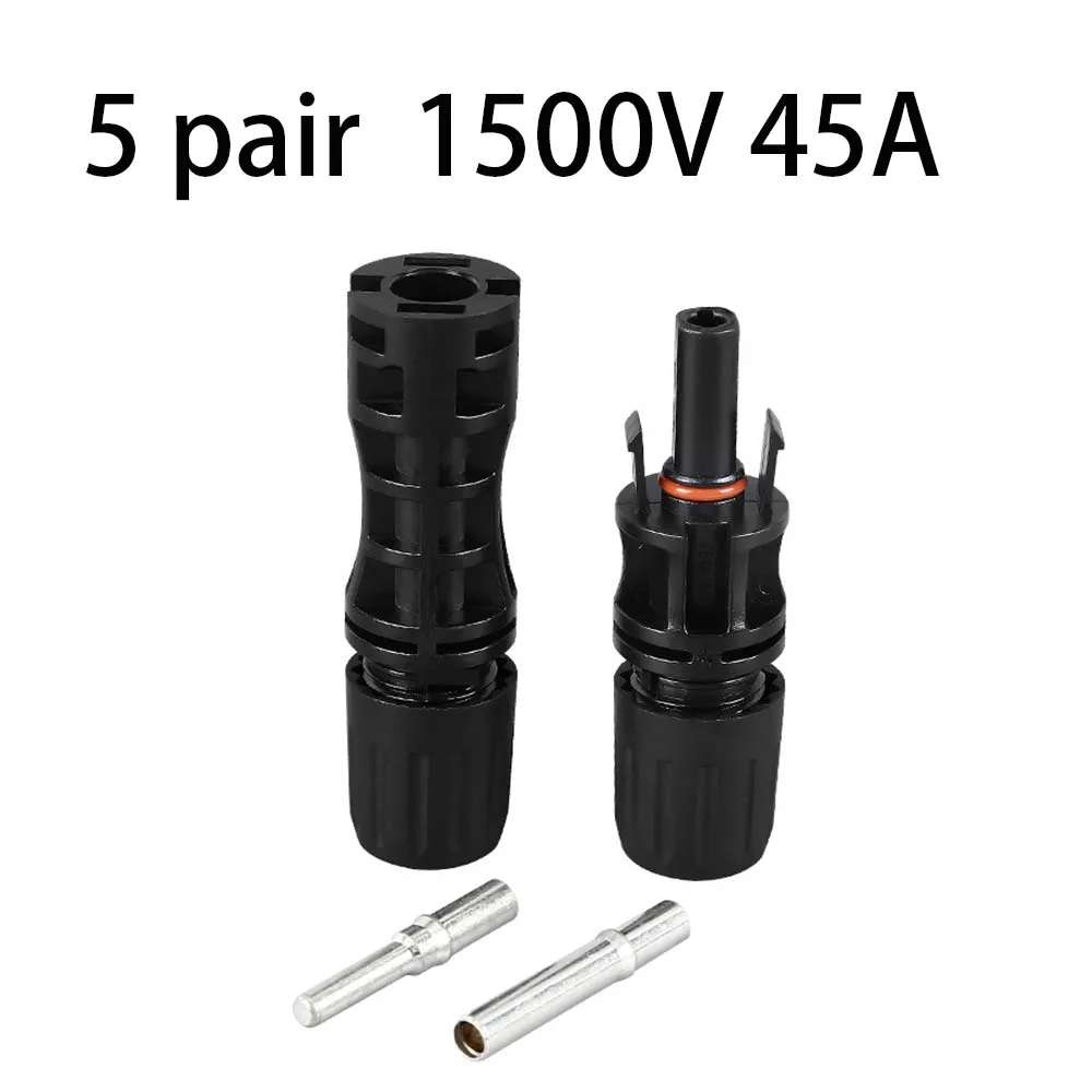 

5 Pair PV Connector 1000VDC 1500VDC 30A 45A IP67 Waterproof for PV / MC Connection Solar Panel Connectors