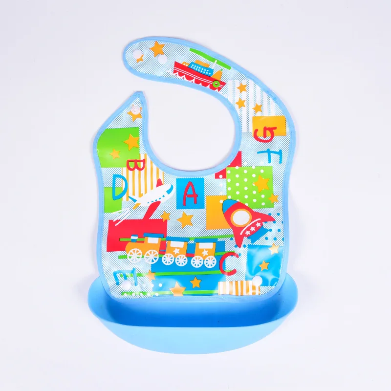Detachable Rice Pocket Baby Bib Imitation Silicone Waterproof Bibs Burp Cloth Cartoon Adjustable Feeding Bavoir For Baby Kids silicone bib,silicone feeding bib,baby bib,feeding bib,cotton bib set,cotton bib