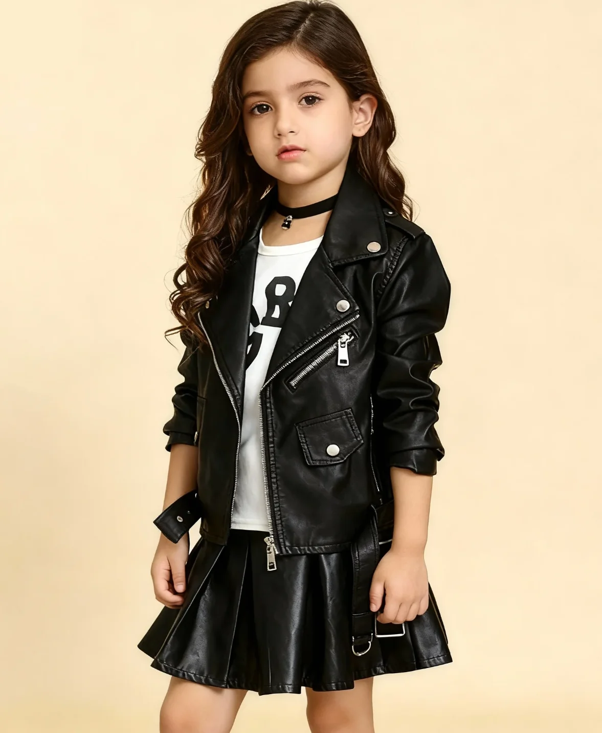 الفتيات Y2K مربوط سترة PU ربيع الخريف طوق الشارع دراجة نارية نمط معطف