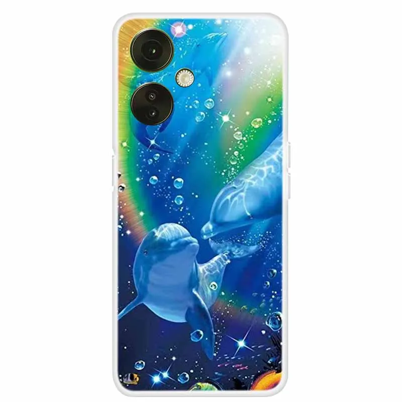 Clear TPU Soft Silicone Phone Case with Adorable Cats Design for OnePlus Nord CE 3 Lite 5G