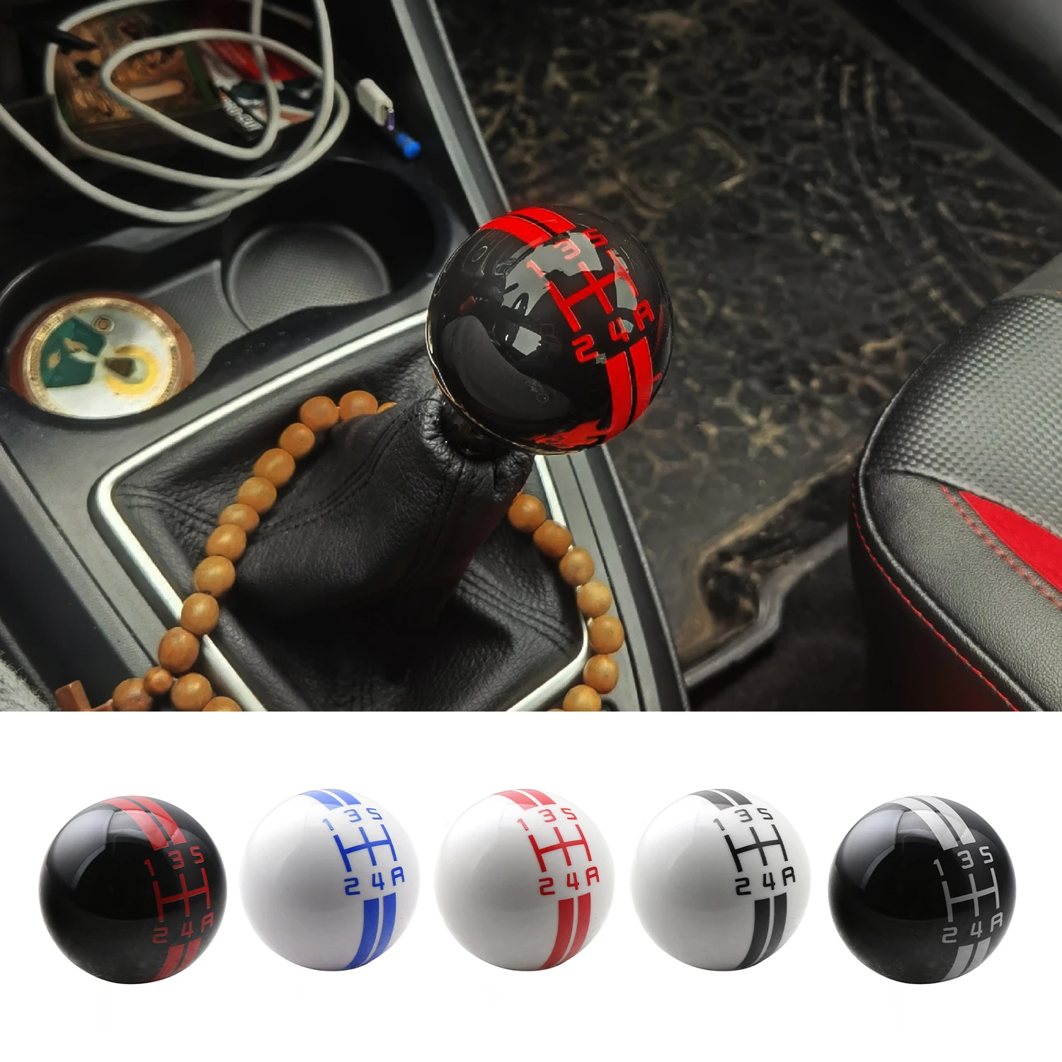 Universal 5 Speed Car Gear Shift Knob for Ford Mustang GT500 Manual