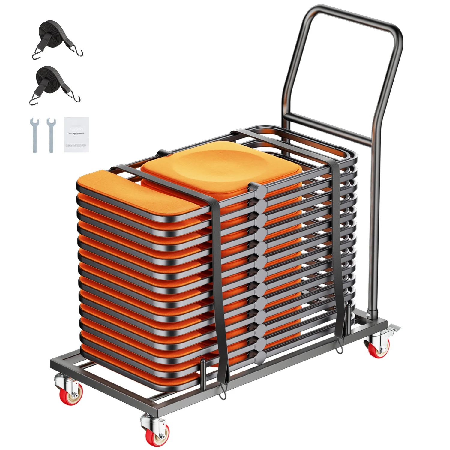 Metal Folding Chair Storage Dolly Cart for 25 Chairs