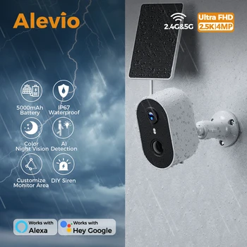 ALEVIO 2.5K Outdoor Solar Surveillance Camera WiFi Wireless Security Camera Ultra Standby AI Detection Color Vision Battery Cam 1