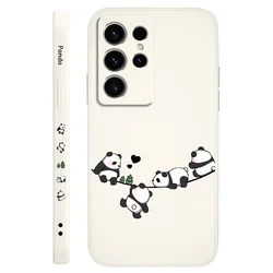 Cute Baby Panda Phone Case - Adorable Protective Cover for Galaxy S25 (White)