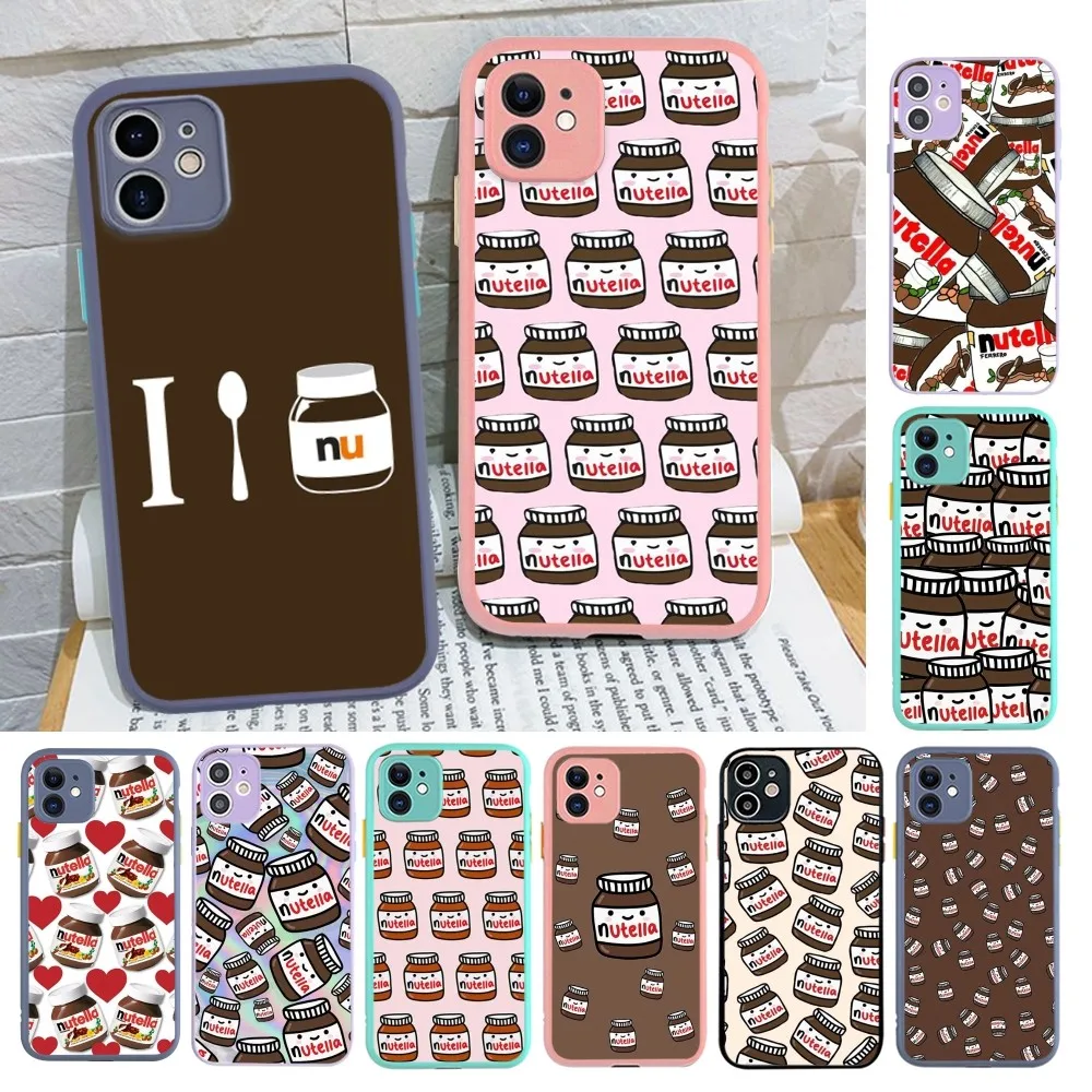 Custodia Per Telefono Nutella Chocolate Per Iphone 14 11 12 13 Mini Pro Max 8 7 Plus X Xr Xs Max Cover Opaca Traslucida