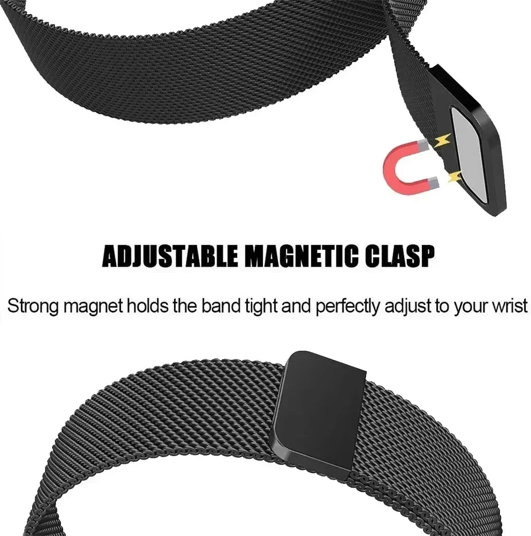 Elegant Milanese Magnetic Steel Bracelet – 20/22mm Premium Strap