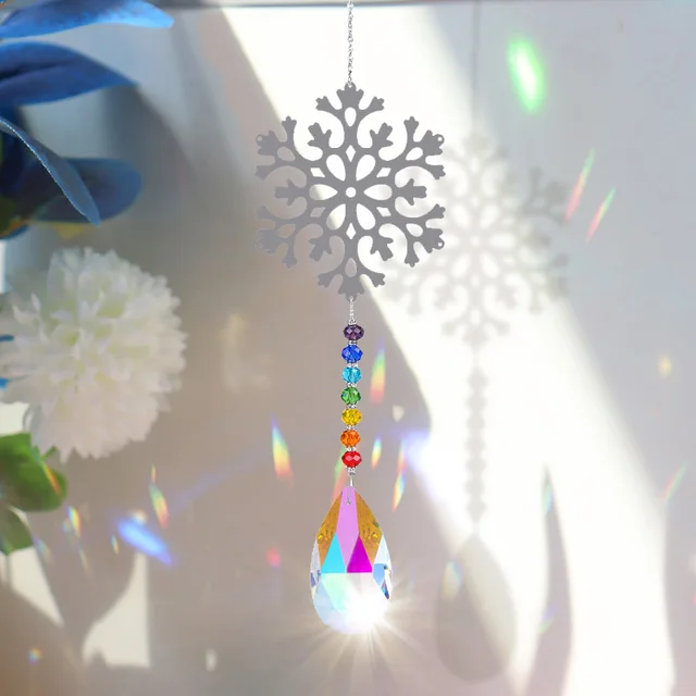 Crystal Sun Fogók Szivárvány Prizmák Üldöző Ablak Szél Hangjelző Lógó Élet Fa Medál Üreges Design Otthoni Kerti Dekoráció - Image 5