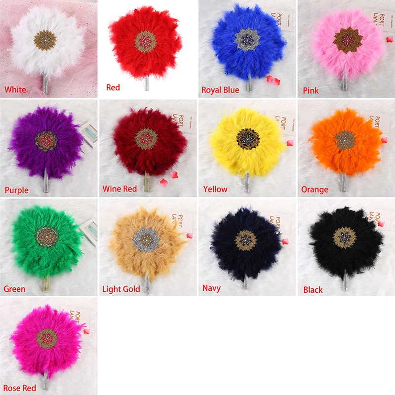 Hand Fan Feather African Turke Bridal For Dance Wedding Party Decoration