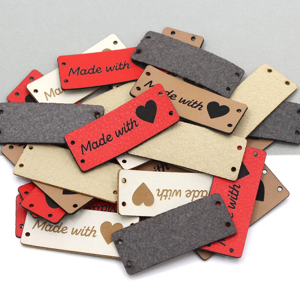 50pcs Handmade Tags Leather Crafts Crochet Tags Sewing Labels for Sweater  Hat 