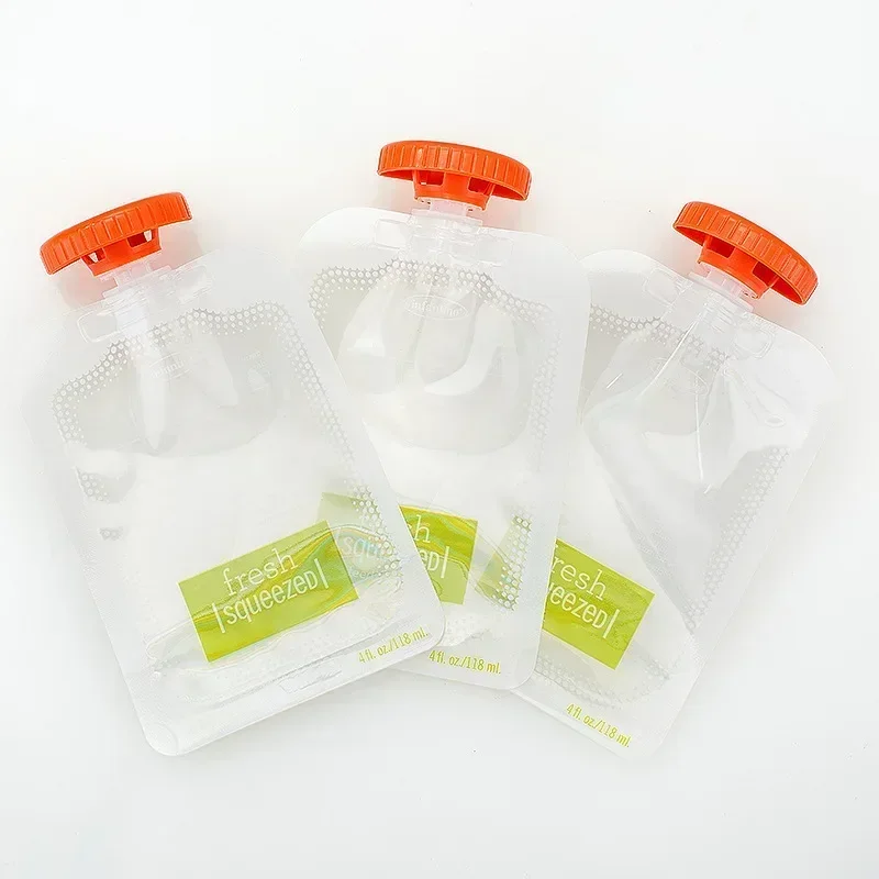 10Pcs Baby Fruit Puree Bags Reusable Squeeze Pouches Baby Food Storage Bag Kitchen Dispenser Complementary Food Squeeze Bags