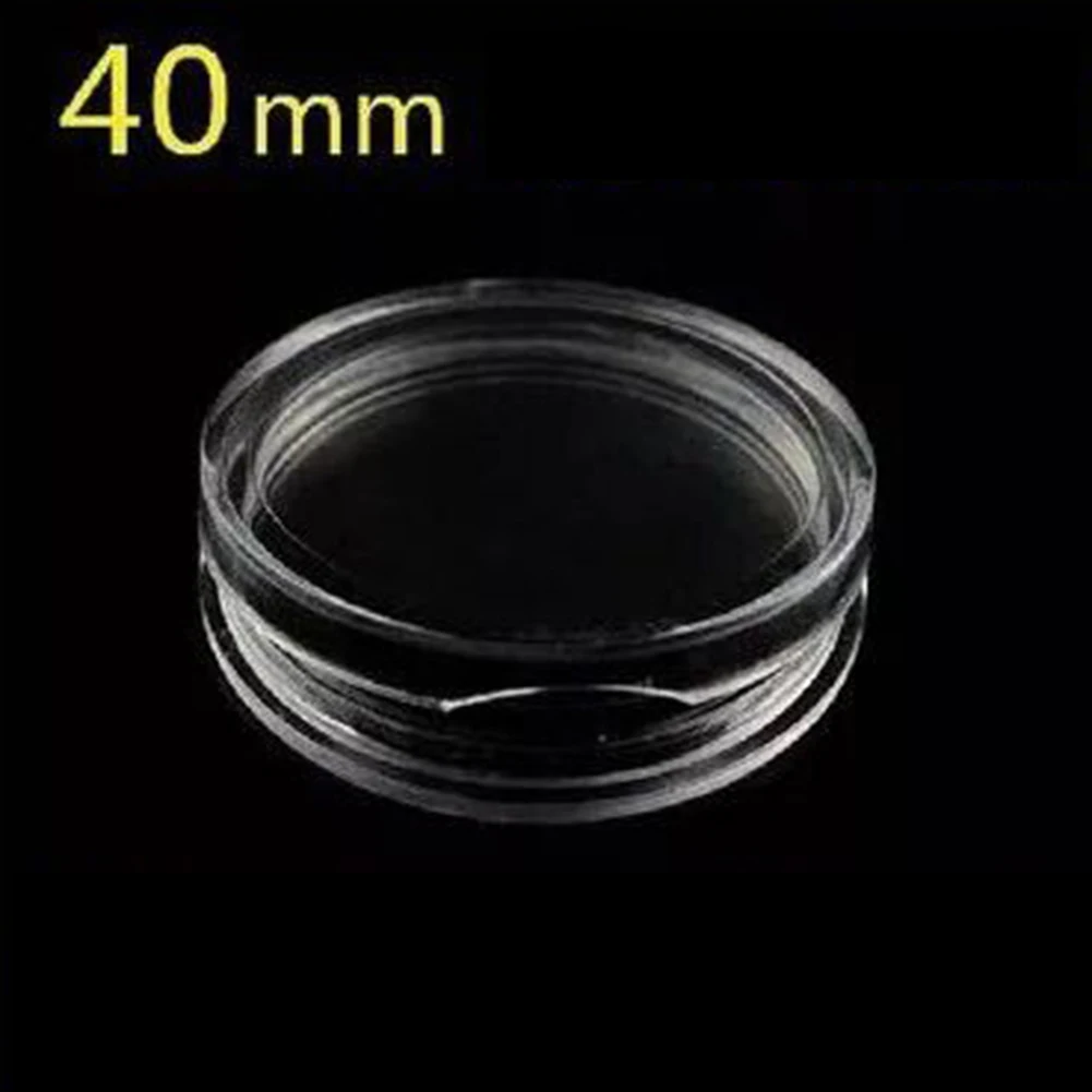 

100Pcs Clear Coin Capsule Holder Case 40mm Transparent Collectable Coin Storage Box For Commemorative Coin Medal Container