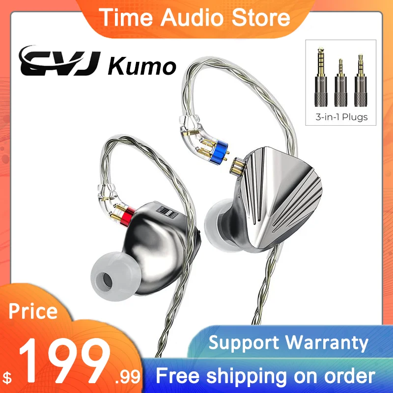 

CVJ Kumo Flagship 8 BA in-Ear Monitors, Balanced Armature Earphone with 4-Tones Tuning Switch and 3 Interchangeable Plug S12 7HZ