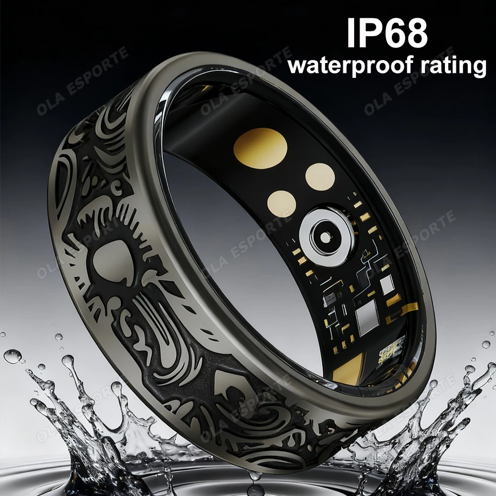 2025 New Smart Ring Men Women, Heart Rate Blood Oxygen, Blood Pressure Monitor, IP68 Waterproof Sports Smartring For Android IOS 6