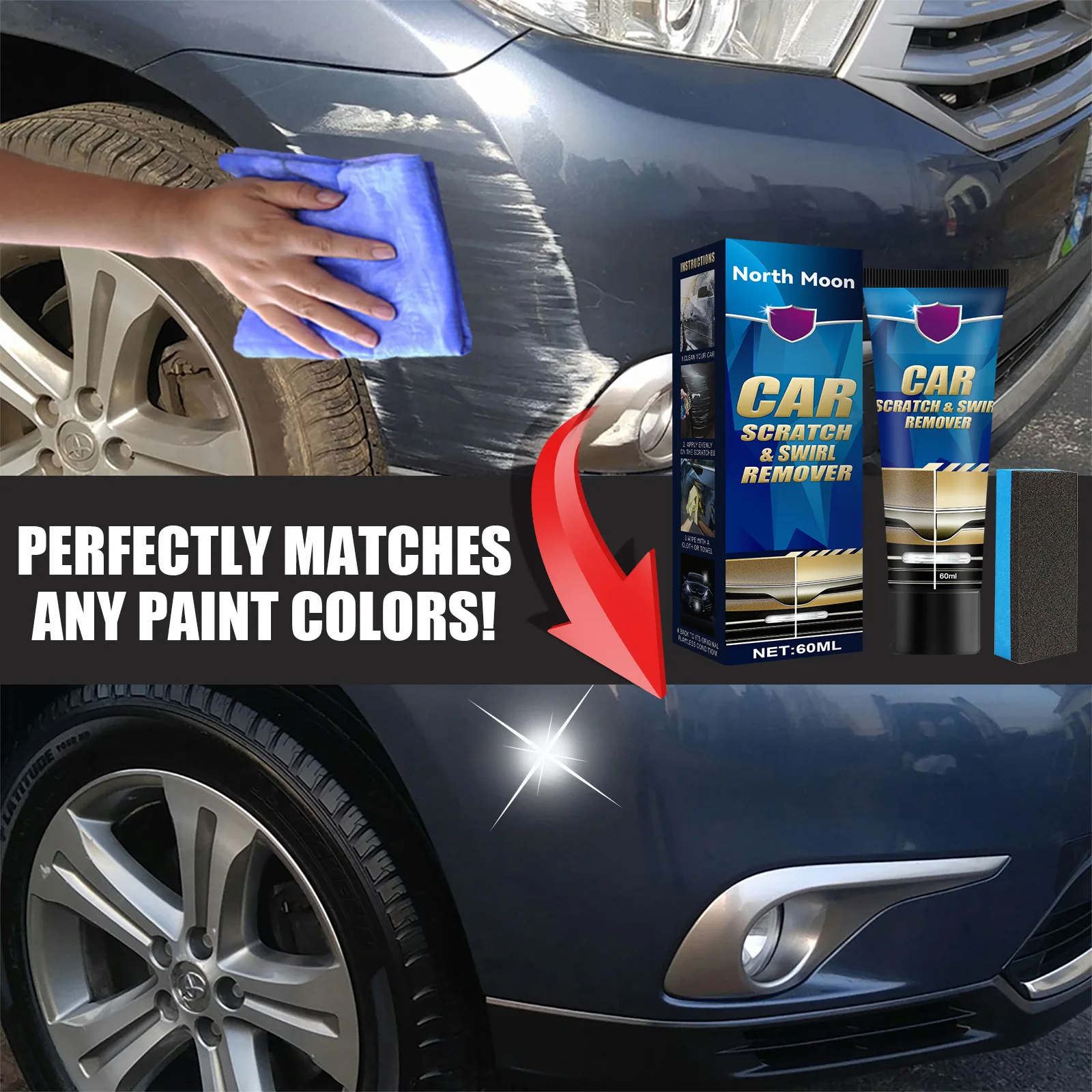 Car Scratch Remover,Car Paint Scratch Repair Kit,Car Scratch Repair Paste Wax Swirl Remover for Paint Scratches,Maintenance,Repairs,Touch-Ups