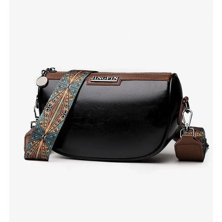 Women's Fashion Simple Portable Oil Wax Cattle Leather Bag