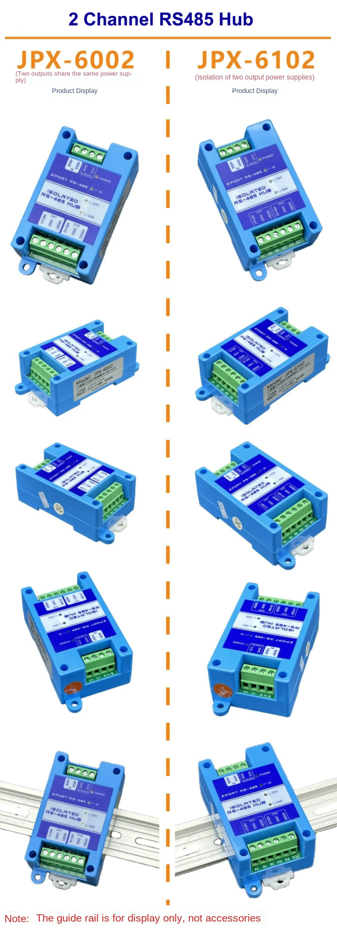 Industrial RS485 Hub 2/4/8/16 Channel Full/ Optoelectronic Isolation Distributor
