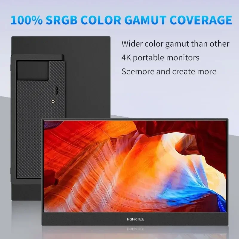 HGFRTEE 14 ġ 4K ޴ , 3840x2160 100% SRGB ADS-IPS Ȯ ÷, 귡Ŷ , PC Ʈ ȭ ġ