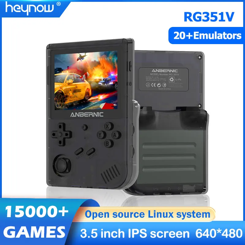 

HEYNOW 3.5 INCH RG351V Retro Handheld Game Console RK3326 Open Source Linux System Built in WiFi Games Emulators For PS1/NDS/PSP