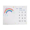 Baby Monthly Milestone Blanket For Girl Boys Floral Wings Newborn Soft Flannel Blanket Photo Prop Background Child Play Mats 2