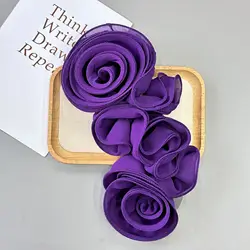Elegant Handmade 3D Floral Applique for Wedding Dress Embellishments (X3362 Purple)