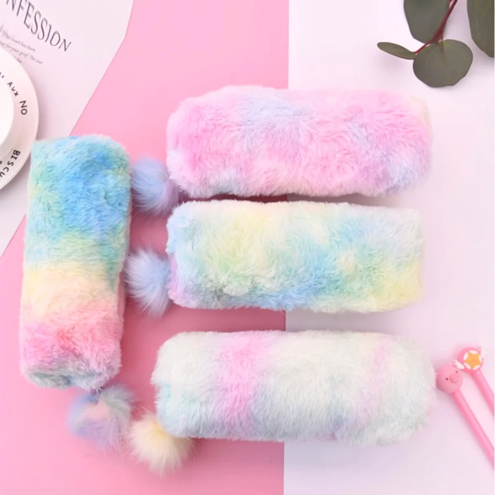 Kawaii Pluche Etui Schattige Pen Doos Grote Capaciteit Voor Meisjes Opbergtas Student School Kantoorbenodigdheden