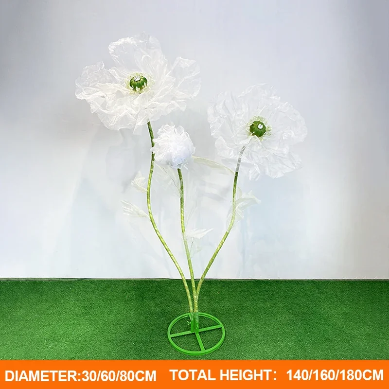 Große Hochzeits straße führt Blumen Seide Mesh Garn Blumen Hochzeit Requisiten stehen Party Hintergrund Dekor Fenster Layout Ehe Dekor – Detail 9