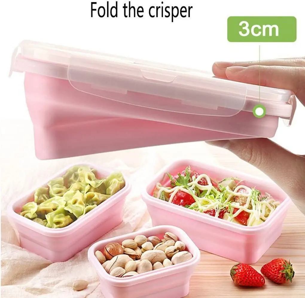 Silicone Food Storage Containers with Lids, Collapsible Meal Prep