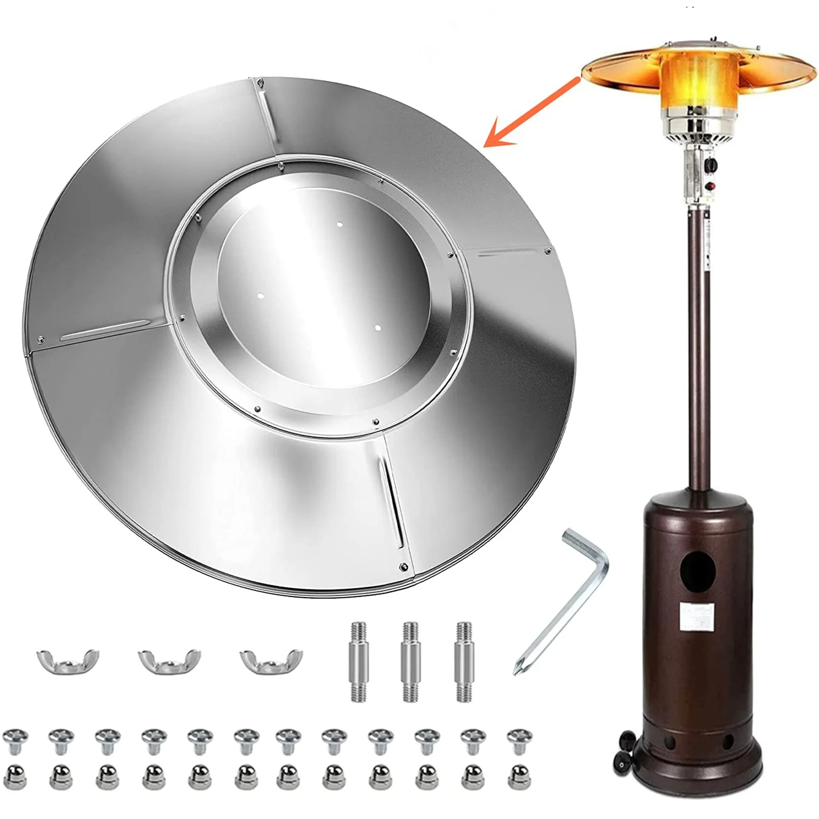 Outdoor Patio Heater Reflector Shield Sturdy Propane Heat Reflector