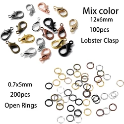 Vibrant Jewelry Making Kit: 300 - Piece Ring and Clasp Set for Creative DIY Projects (Mixed color set)
