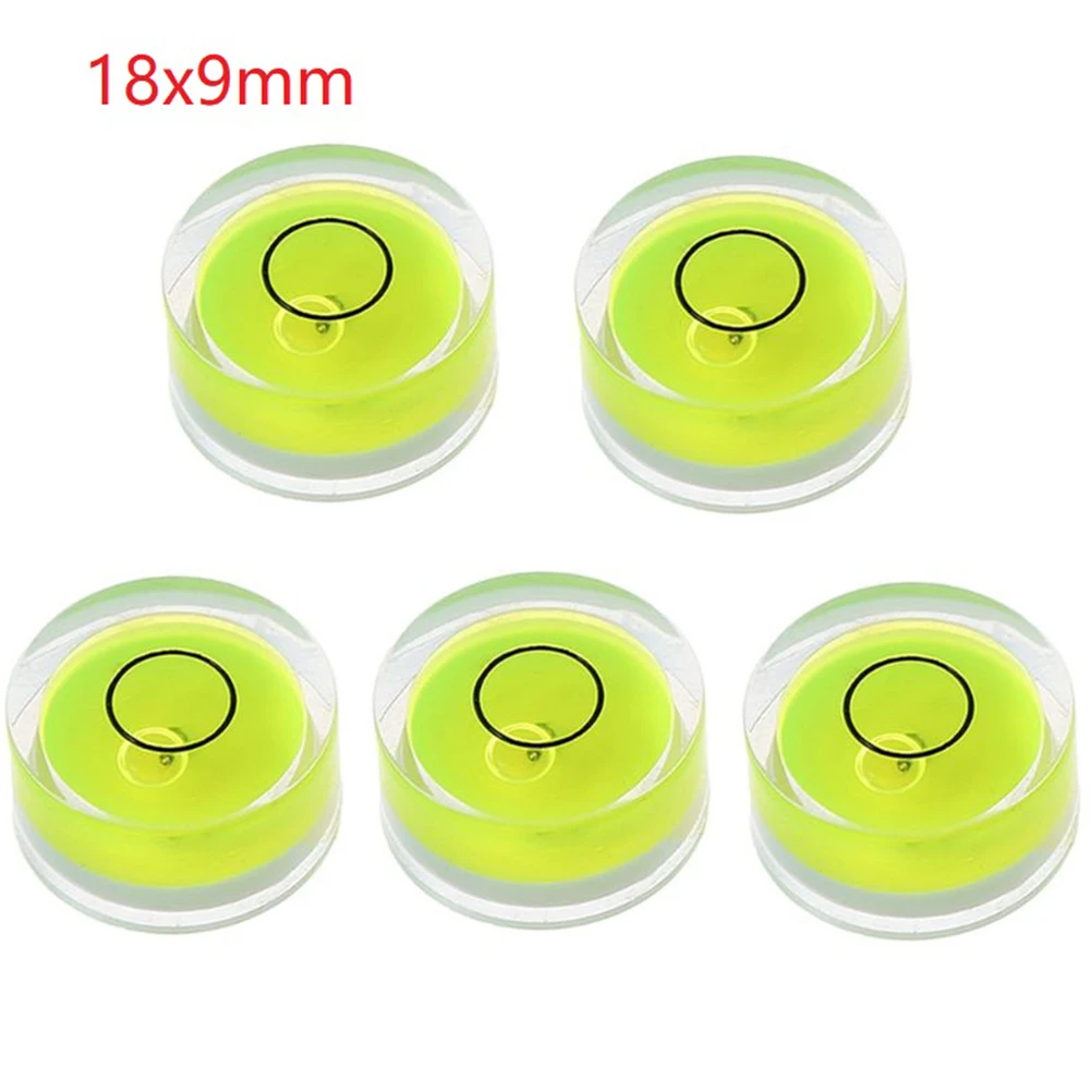 5 stücke Rund Mini Wasserwaage Set Meter Blase Neigungsmesser Grün Bullseye Kameras Messen Werkzeuge Horizontale Lineal – Detail 3