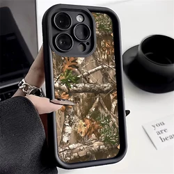 Forest Camouflage Shockproof Silicone Phone Case - Soft Protective Cover - iPhone 12 (Black - YYDSF435)