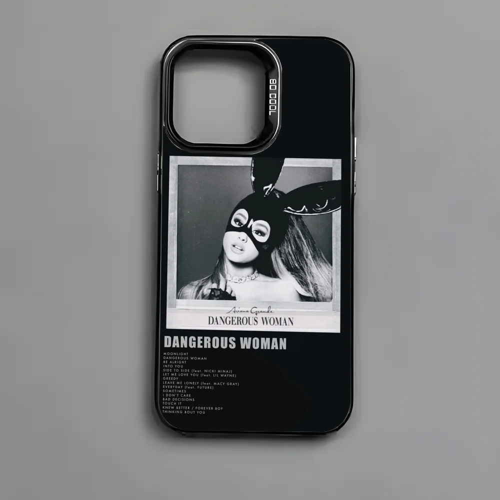 Arianas G-Grande Handyhülle für iPhone 16, 15, 14, 13, 12, 11, Pro Max, schwarz, matt, mehrfarbig, Laser-Metallic-Aurora-Abdeckung – Detail 15