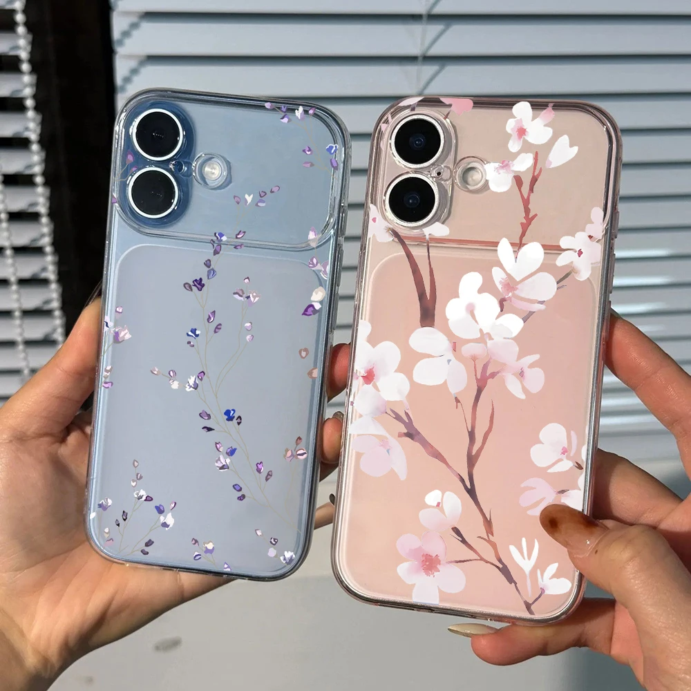 Chic Clear Floral TPU Phone Case with Flower Design