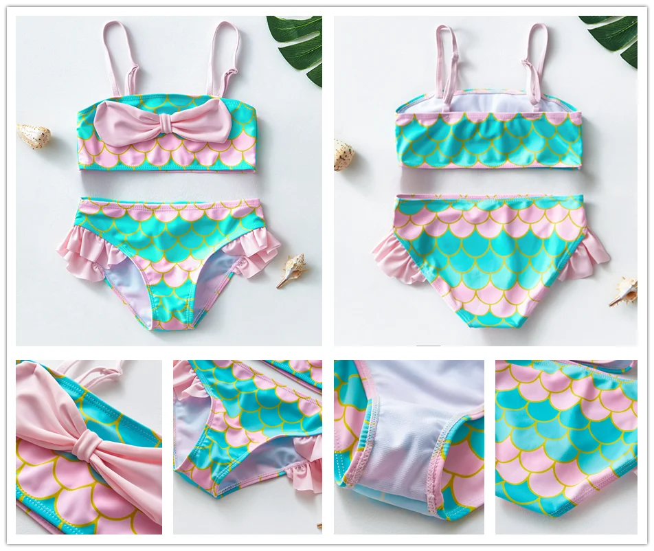 Generic Children's Swimwear Two Piece Flamingo Swimsuit For Girls