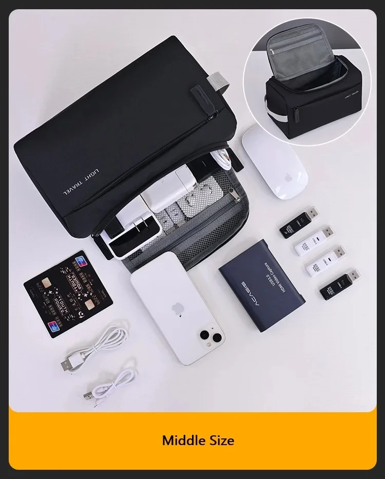 3-in-1 Reise-Kulturbeutel für Herren, leichter Kulturbeutel-Organizer, Dopp-Set, wasserabweisender Rasiersack, Kosmetiktasche, Make-up-Organizer – Detail 5