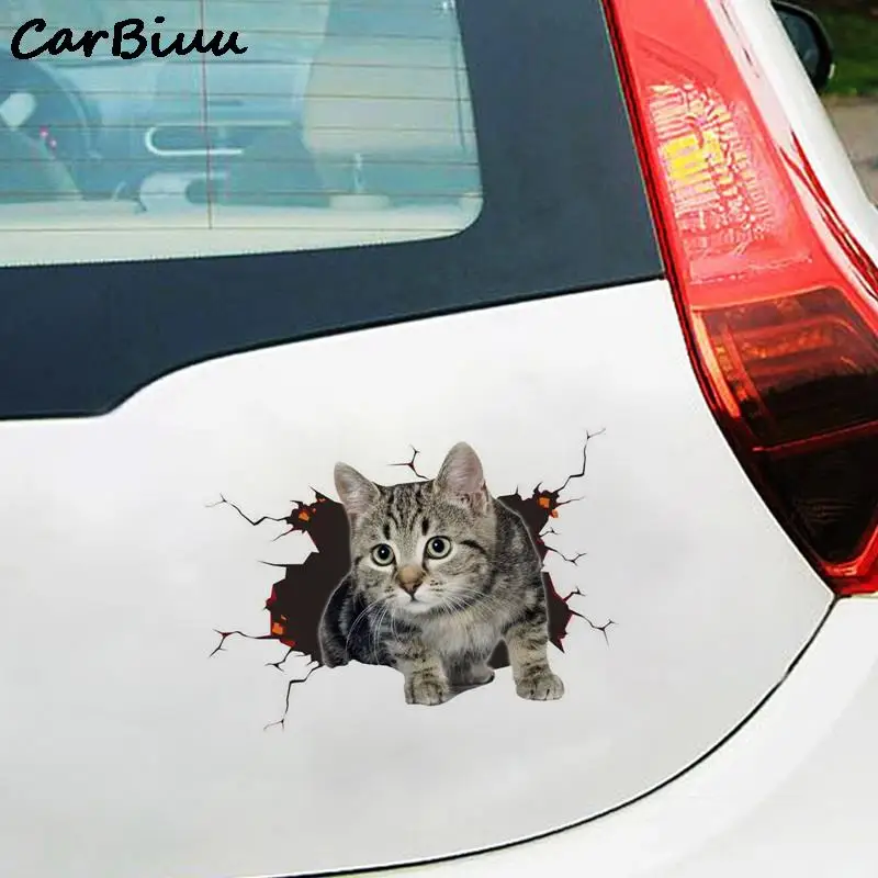 1 Pcs 3D Stereo Animal Car Sticker Creative Cat Dog Car Windows Sticker Cute Car Decals Car Ornament  Exterior Accessories