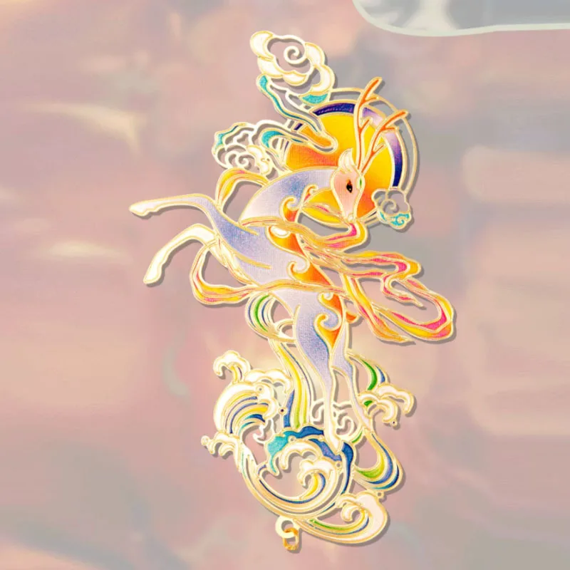 Palace Museum Cultural and Creative Metal Bookmarks, Chinese Style Exquisite Brass Hollow Small Gift Send Friends Souvenirs, 1Pc