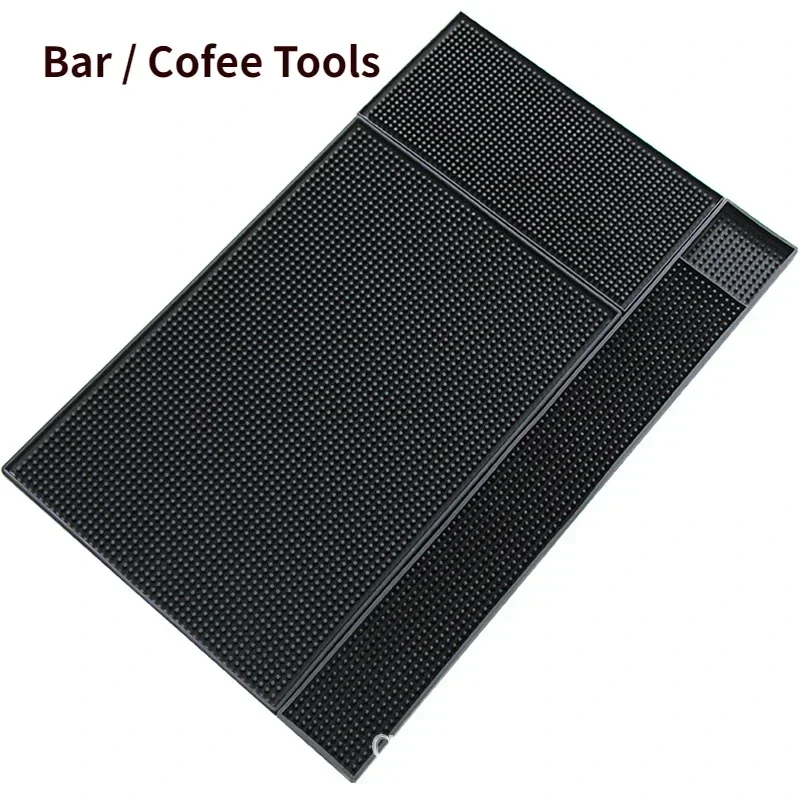 Rubber Bar Mat Coffee Maker Countertop Spill Mats Bar Service Mat Dish Glass Drying for Barista Cocktail Bartender Black bar mats