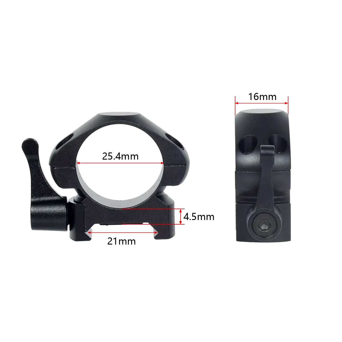 Enhanced Quick Release Steel Scope Rings - Adjustable Profile, 2-Pack