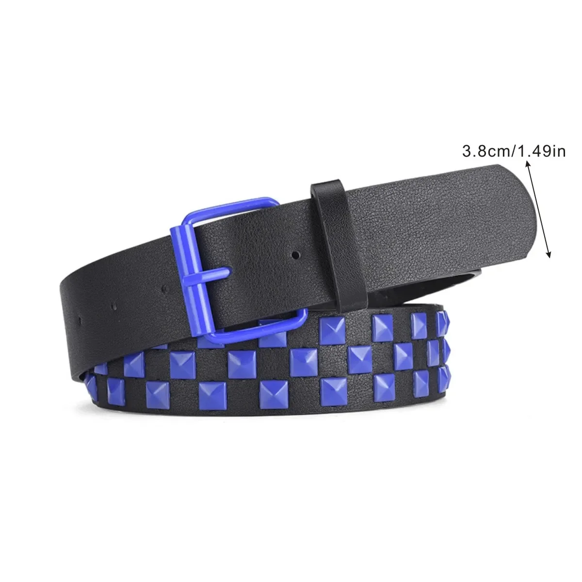 Male and Female Rivet Pyramid Punk Personality Hip-Hop Ins Wind Wide Leather Belt