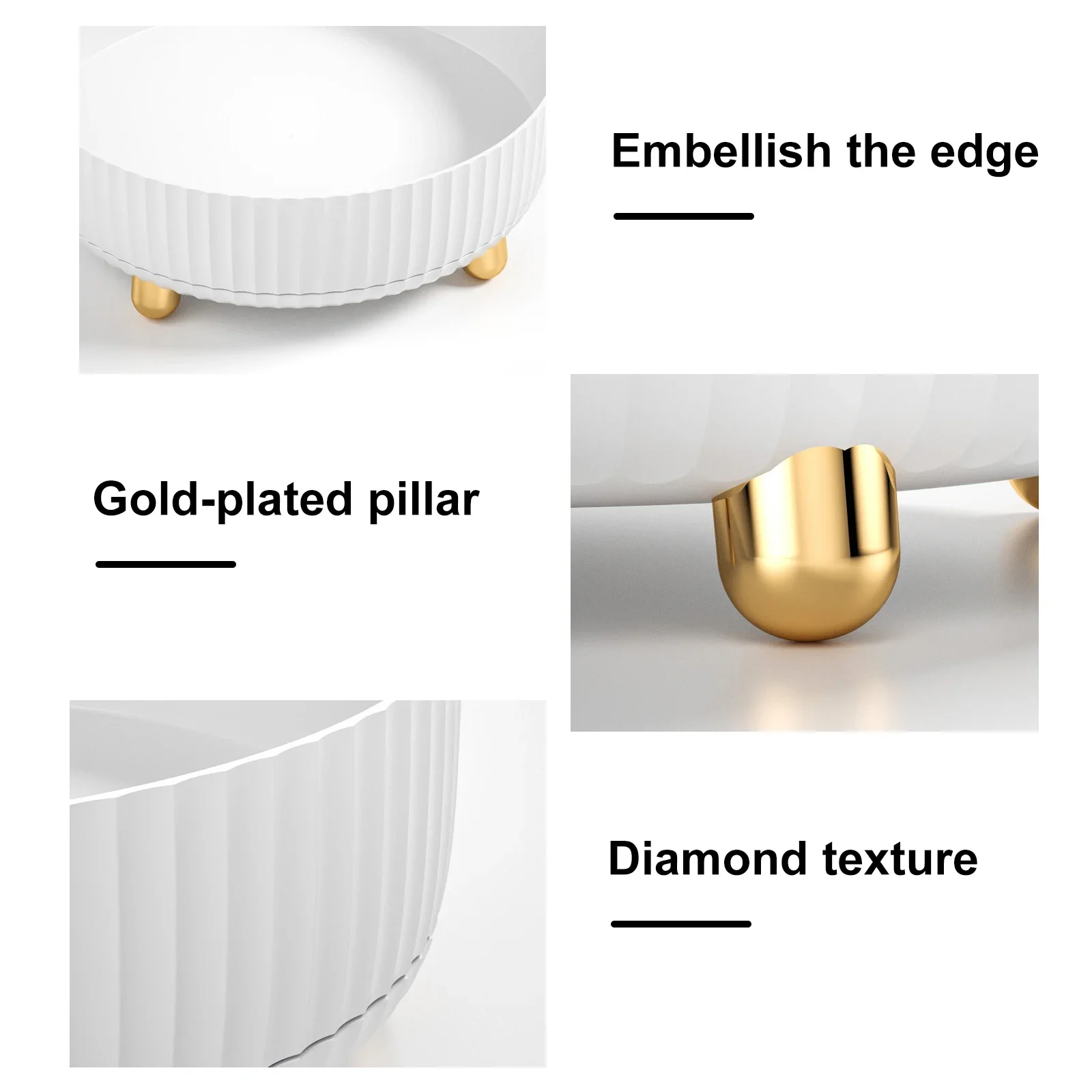 360 Rotation Non-Skid Spice Rack Pantry Cabinet Turntable with Wide Base Storage Bin Rotating Organizer for Kitchen Bathroom