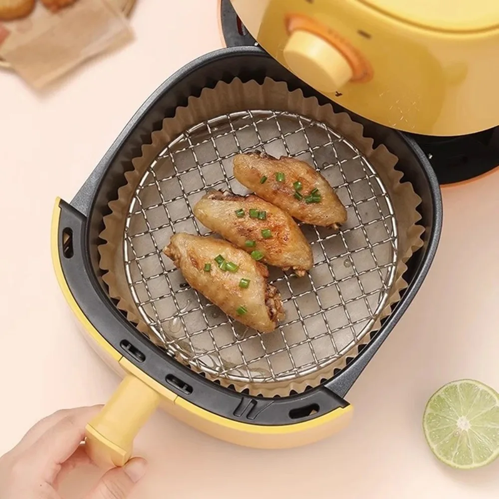 Portable Air Fryer Rack Stackable Round Stainless Steel Grid Grill BBQ Net with Foot Durable Cooling Rack Steam Baking Rack