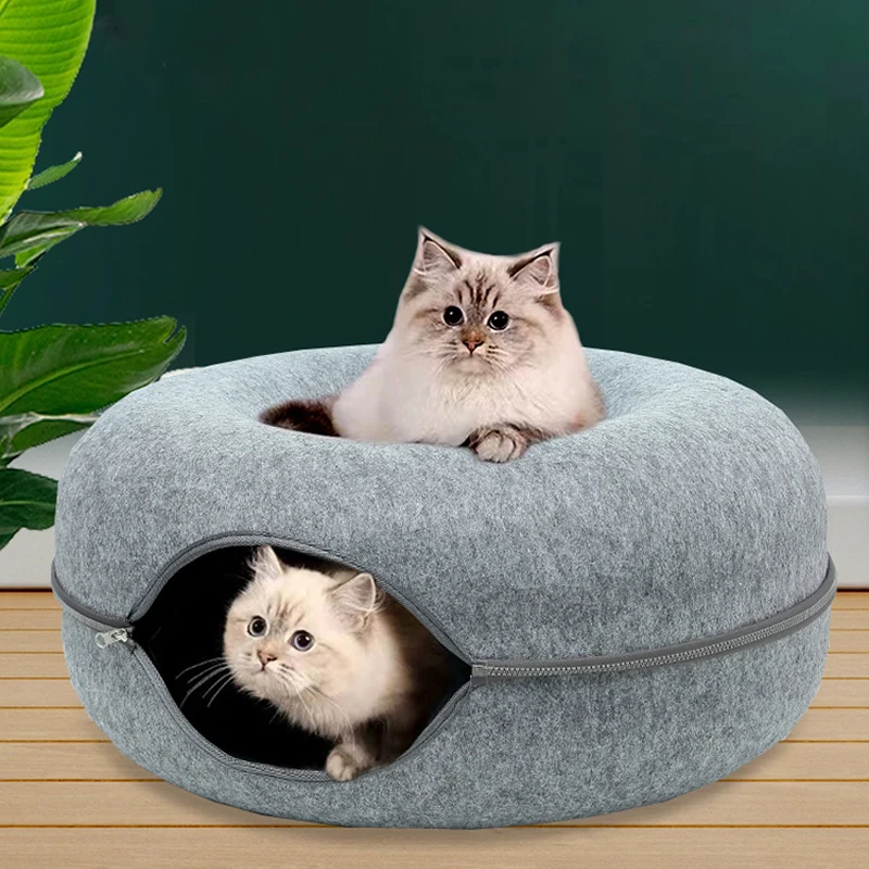 Donut cat bed pet gato t nel jogo interativo brinquedo cama de gato donut-cat-bed-pet-gato-t-nel-jogo-interativo-brinquedo-cama-de-gato