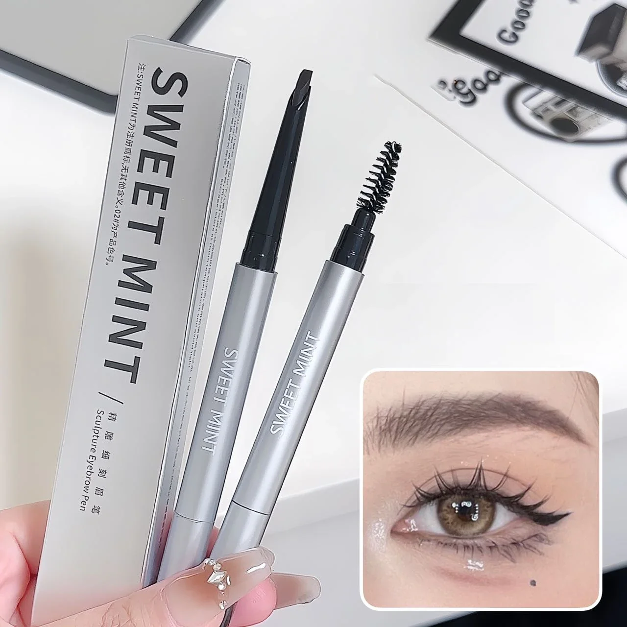 Angle Eyebrow Pencil Waterproof Natural Outlines Wild Eyebrow Lines Smooth Fill Blendable High Pigment Brow Tattoo Tint Enhancer 3