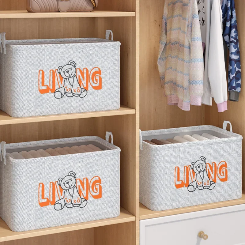 

Foldable Woven Fabric Storage Box Convenient Household Supplies Clothing Underwear Organizer Kid Toy Storage Cosmetics Container