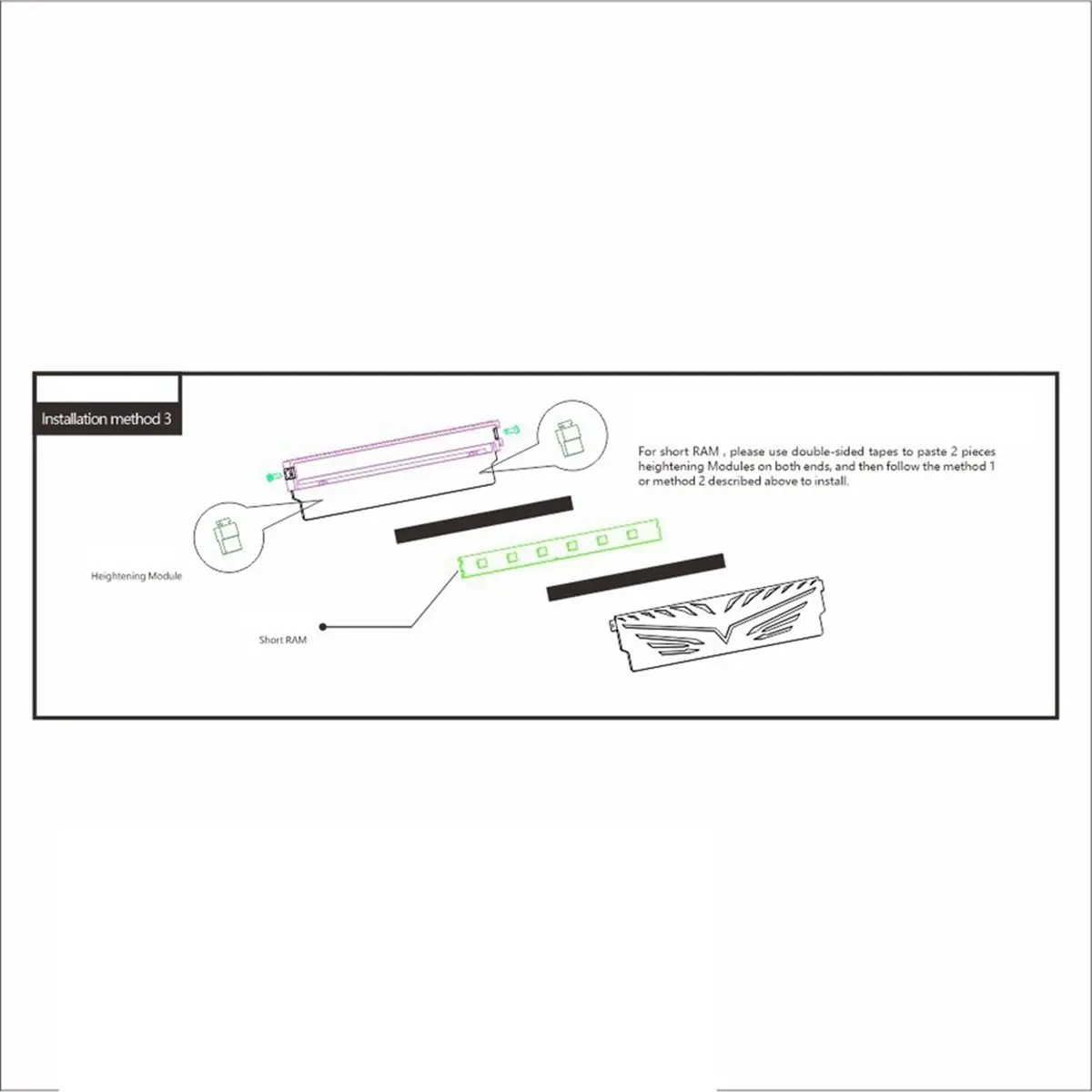 2026년형 컴퓨터 RAM 히트싱크 5V ARGB AURA SYNC 메모리 스틱 아머 베스트 (데스크탑 RAM DDR3 4 5 범용 A)
