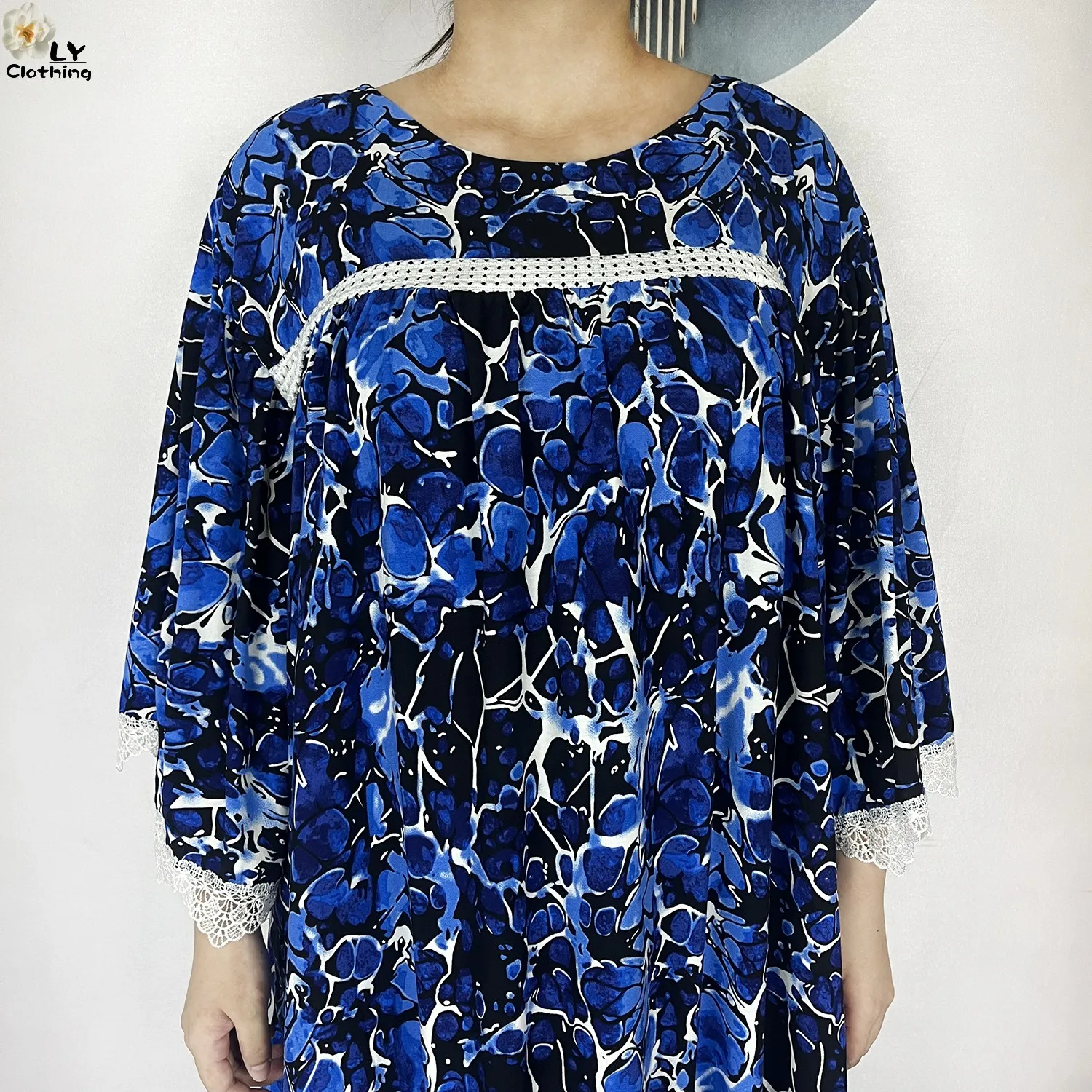 2025 Latest Party Dress Printed Pure Cotton Women Long Dress Dubai Casual Holiday Fashion Party Dresses African Abaya Clothing 6