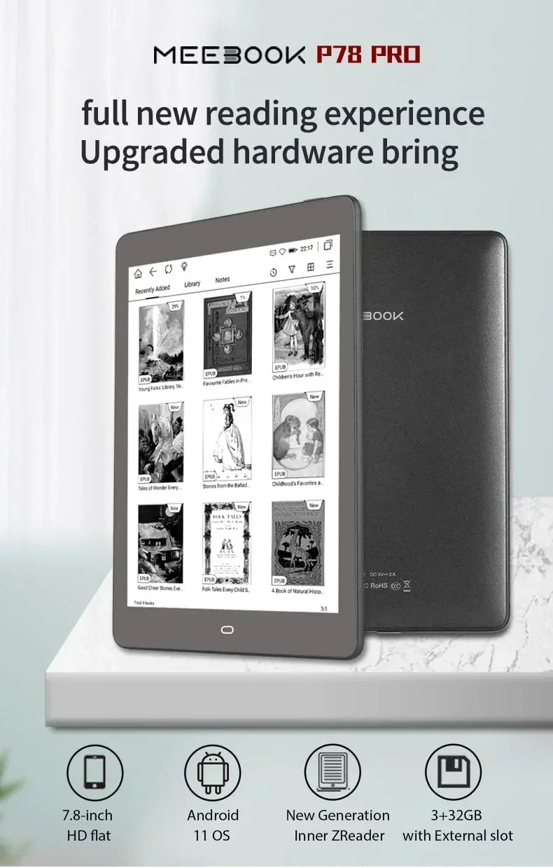 MEEBOOK-P78プロ電子書籍リーダー、タッチスクリーンサポート手書き 