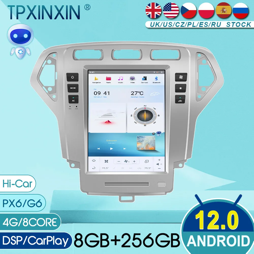 

for Ford Fusion Mondeo 2007-2010 audio 2 din android receiver tesla style auto multimedia DVD player GPS navigation